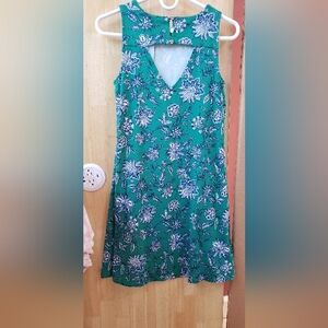 LOFT Blue Sleeveless V-Neck Sundress